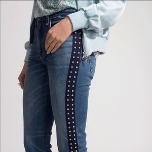 Veronica Beard Ines Blue Stripe Jeans Sz 26